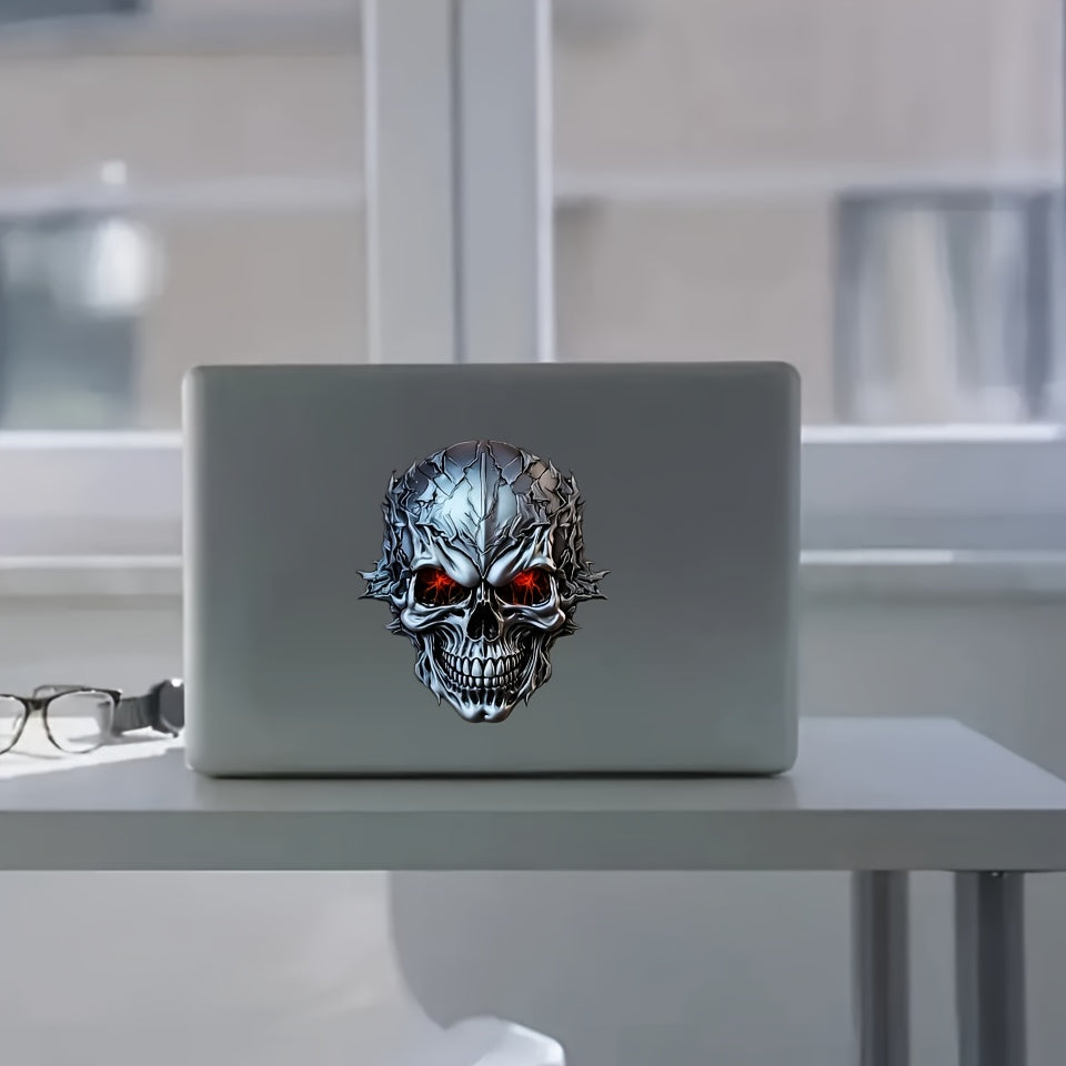 Мотоциклетный автомобиль водонепроницаемый 3D металлический череп наклейка прочный ПВХ царапиноустойчивый