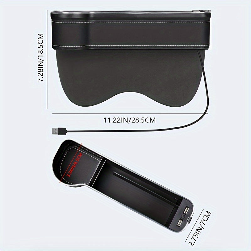 Автомобильная внутренняя коробка для хранения из ABS-пластика с держателем для телефона и подсветкой