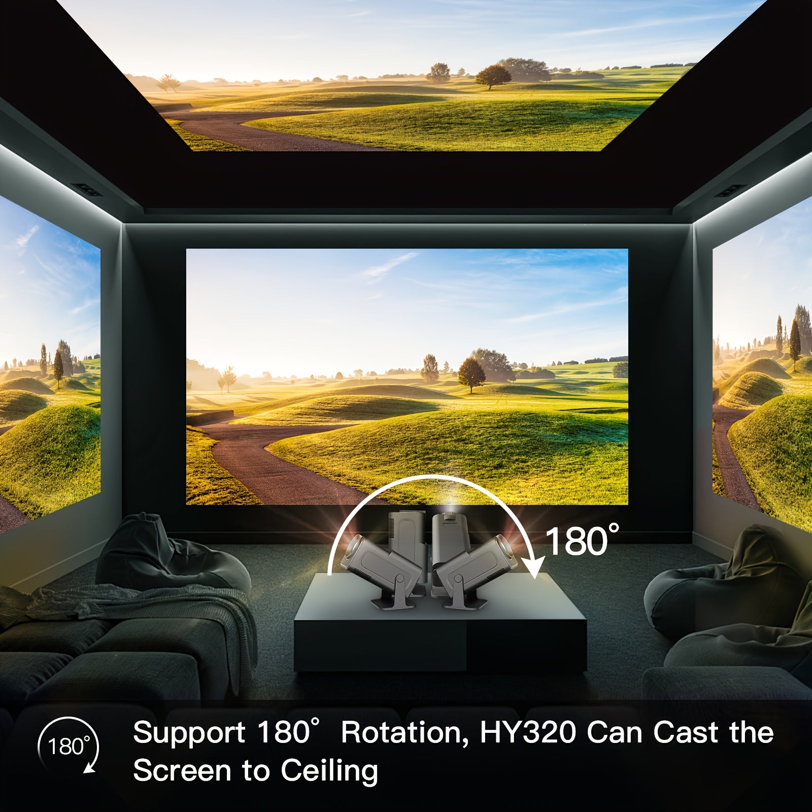 Portable 720P WiFi Projector with 4K Support, 200 Lumens