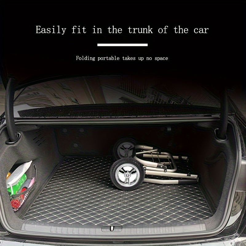 1 dona Qiyshayuvchi Xarid Savati, Suvga chidamli Sumka bilan, Qayta ishlanadigan G'ildiraklar bilan Portativ Trolley, Metall va Alyuminiy Qurilish, Elektr energiyasi talab qilinmaydi, Xarid qilish, Ko'chirish va Kamping uchun ideal.