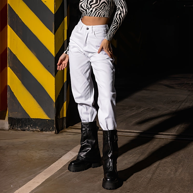 Women's Faux Leather Chunky Platform Mid-Calf Boots with Zipper and Buckle