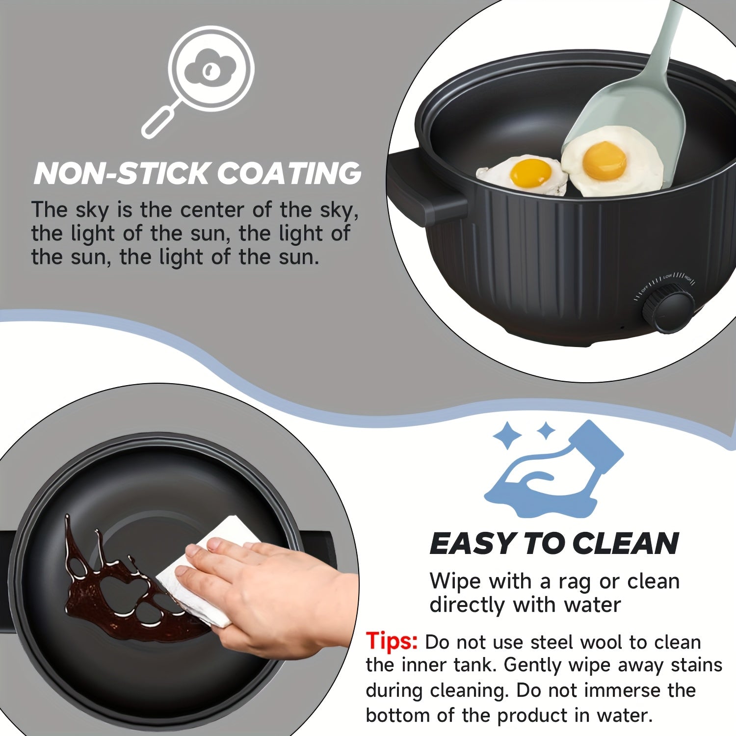 3L Electric Cooking Pot with Multifunctional Capabilities for Home Office Use