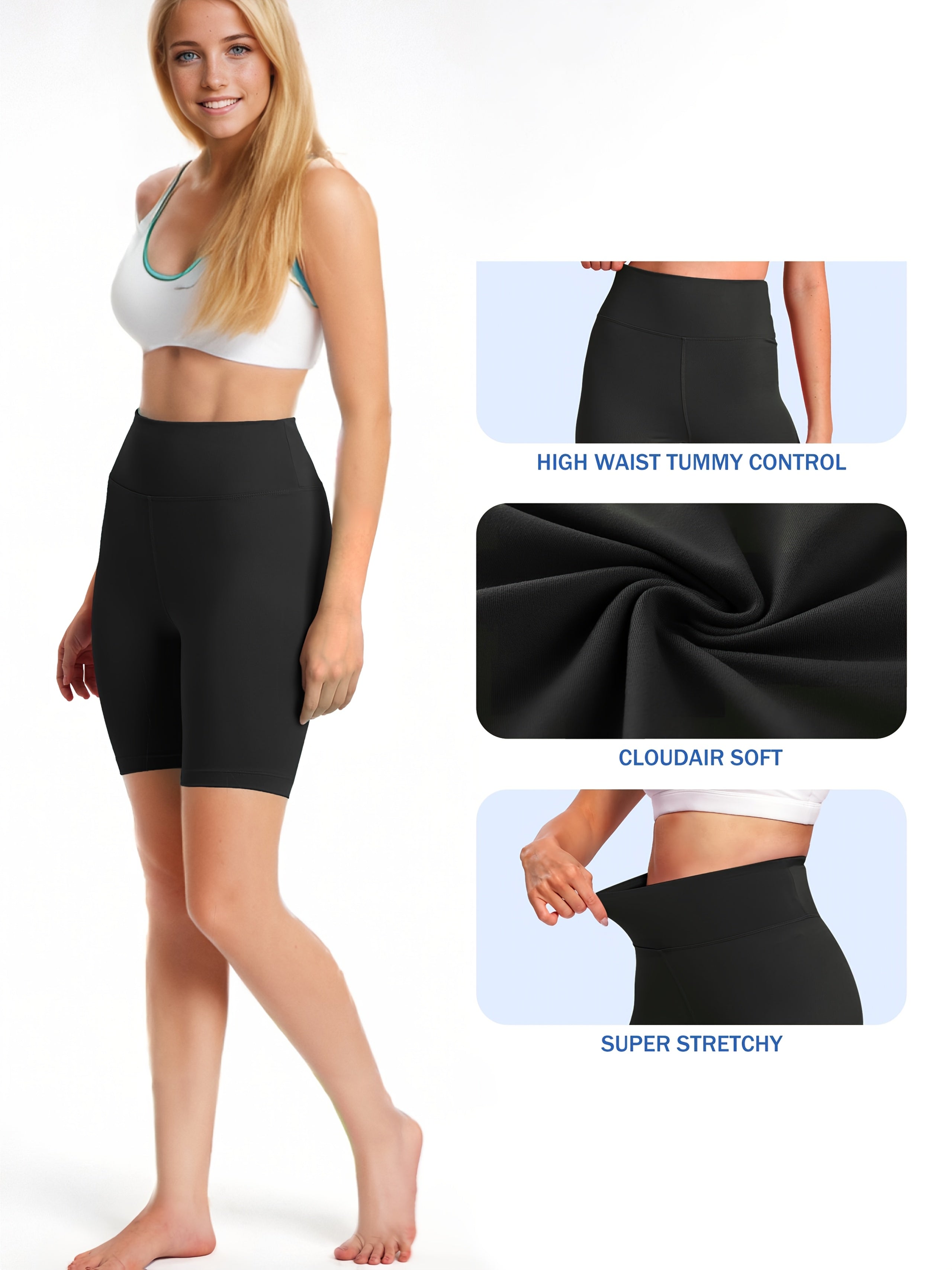 Plus Size High-Waisted Cycling Shorts Butt-Lifting Purple Elastic Fitness