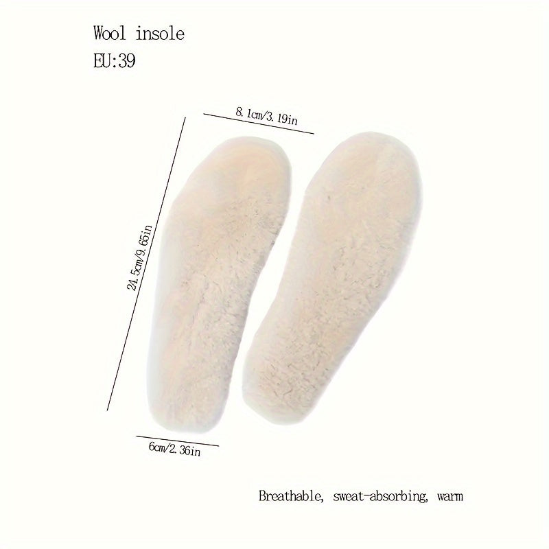 Unisex Velour Fleece Insoles Winter Warmth Thickened Shoe Inserts