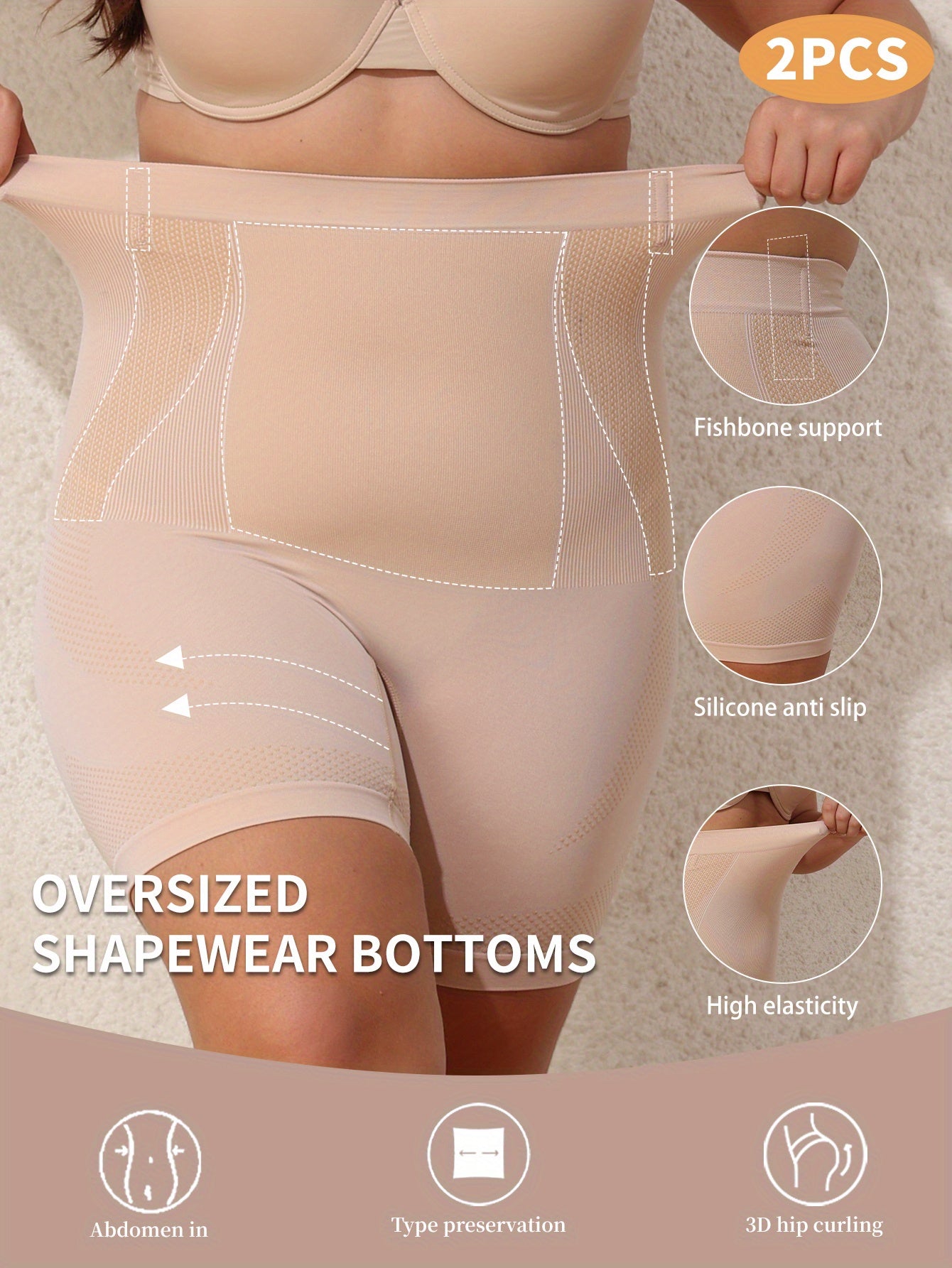 Women's Plus Size High-Waisted Athletic Shorts Breathable Mesh Comfortable Pairs