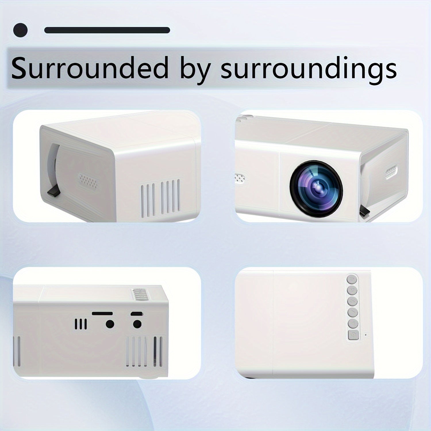 Mini Portable LCD Mini Projector for Family Movie Night 1280x720 HD 50 Lumens