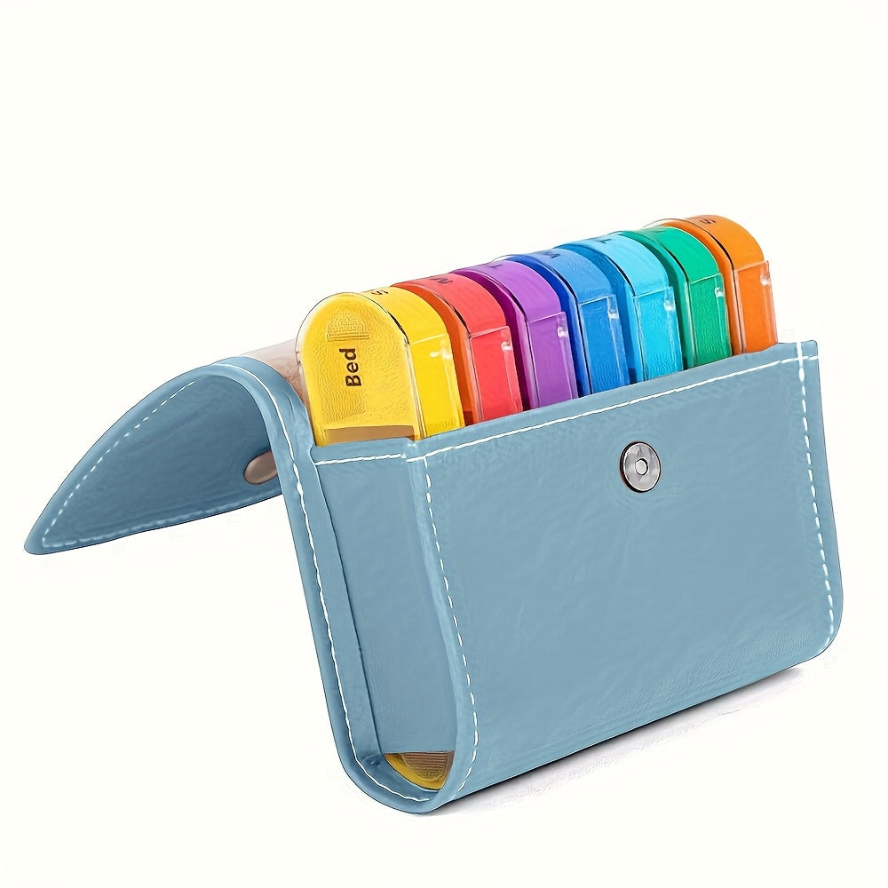 Weekly Travel Pill Organizer Case With 7 Compartments And Carrying Case