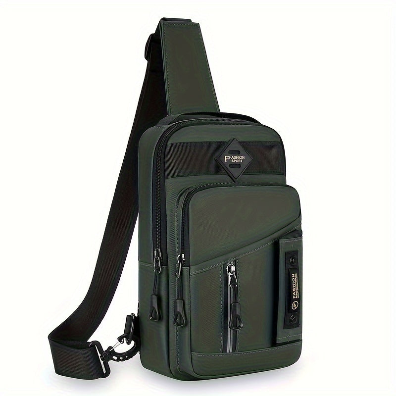 Men's Nylon Outdoor Chest Bag Crossbody Sling Bag for Sports and Casual Use