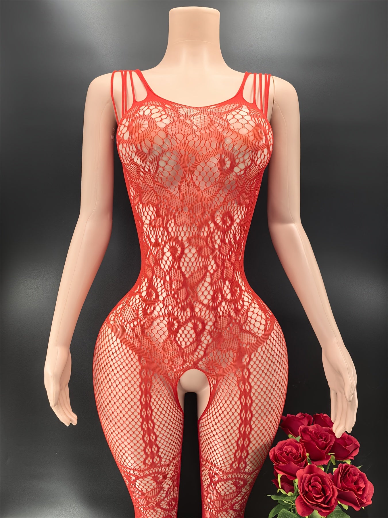 Medias de malla de talla grande para mujer con jacquard hueco y cuerpo de malla floral