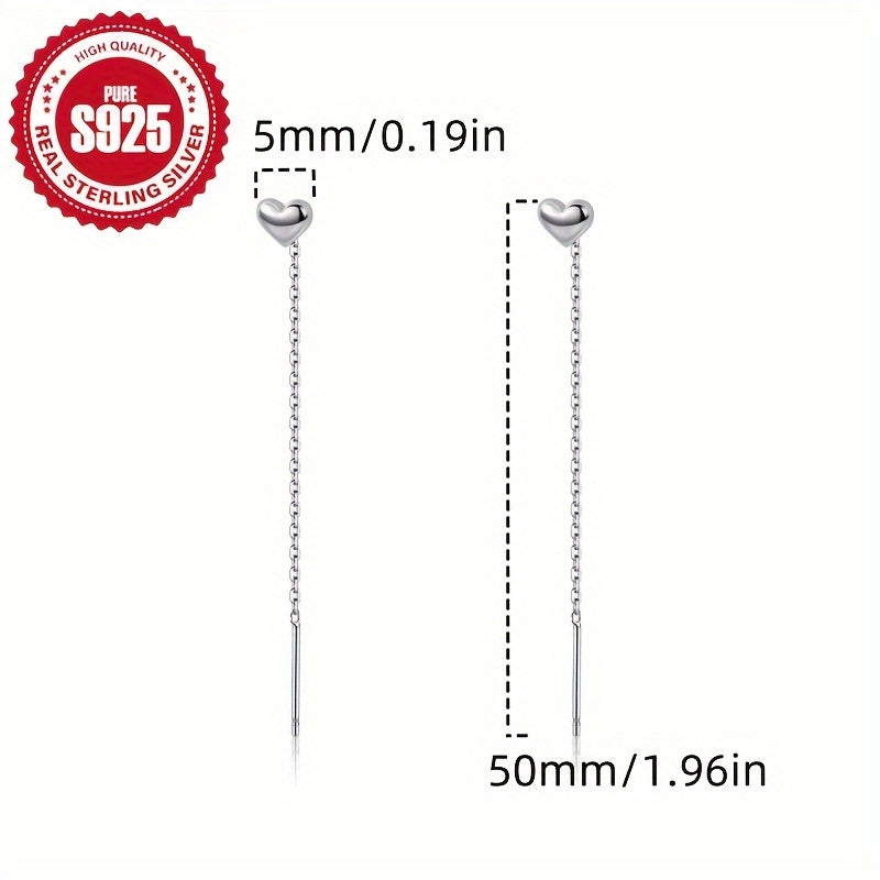 925 Silver Lady Love Tassel Long Ear Thread - Thanksgiving uchun ko'p maqsadli, gippoallergenik kundalik sovg'a, faqat 0.8g yengil
