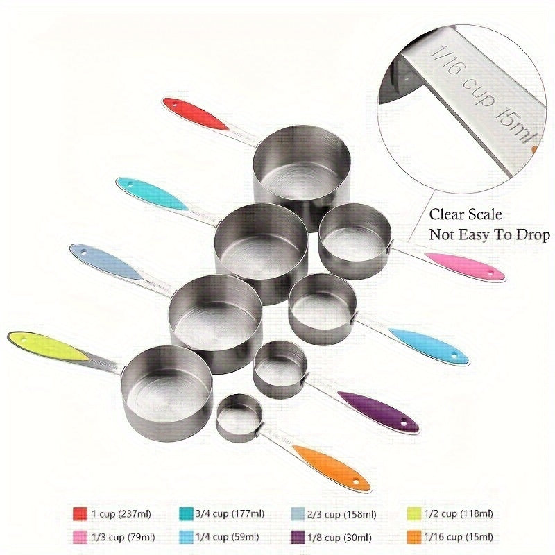 23-Piece Black Stainless Steel Measuring Cups and Spoons Set for Dry and Liquid Ingredients
