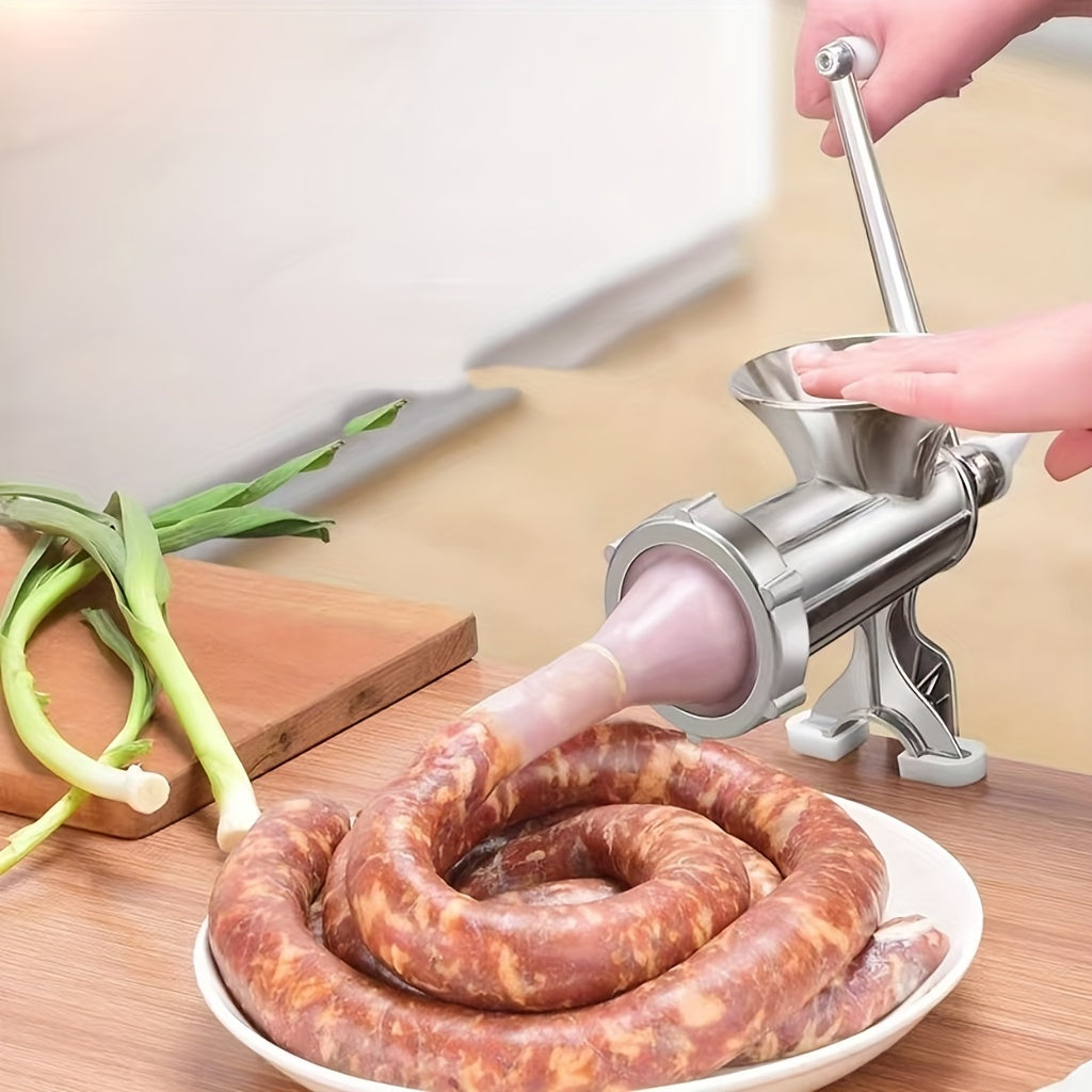 Aluminum Manual Sausage Stuffer and Meat Grinder Kit for Home Use