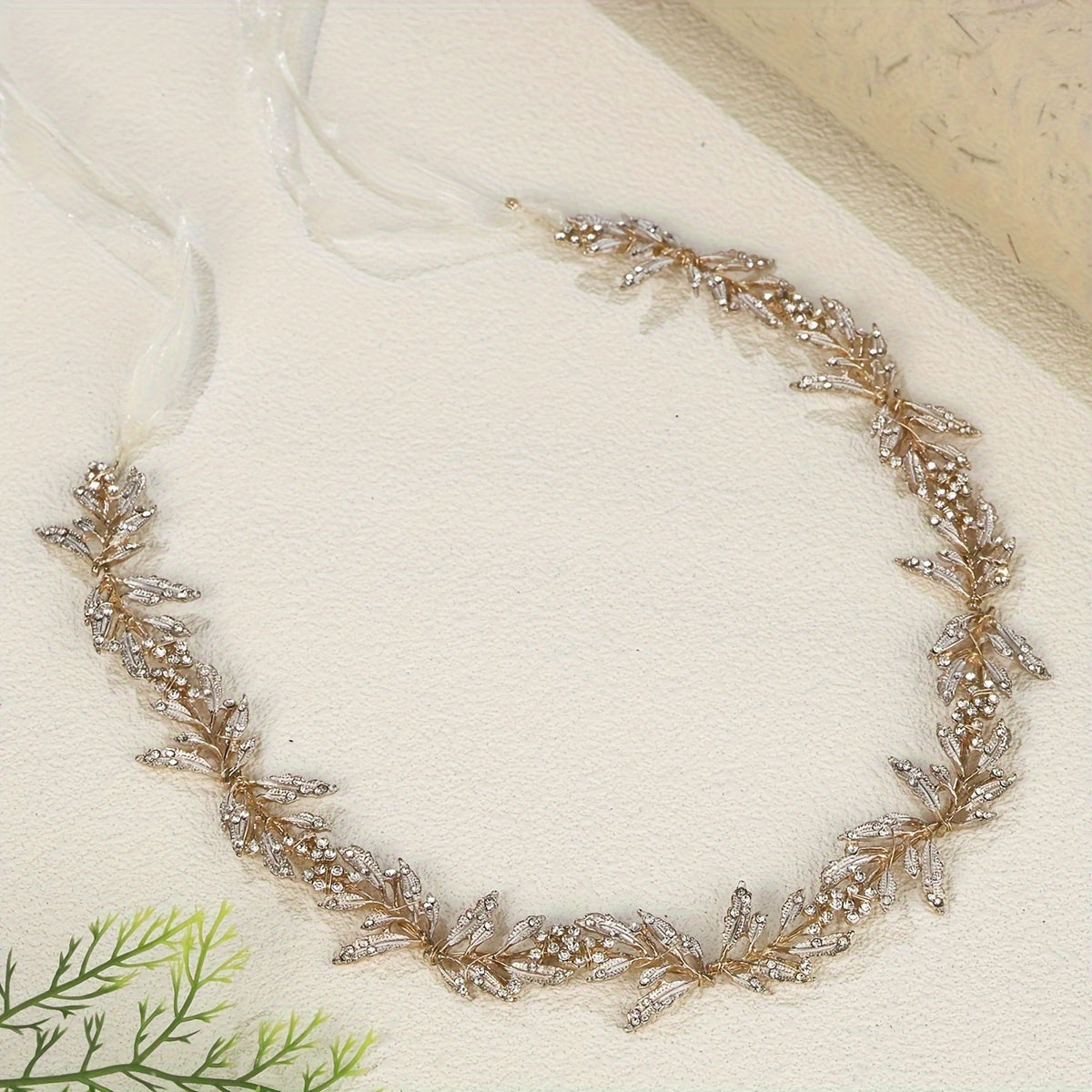 Handmade Leaf Bridal Belt Waist Chain Sash with Rhinestone Embellishments for Wedding Dresses