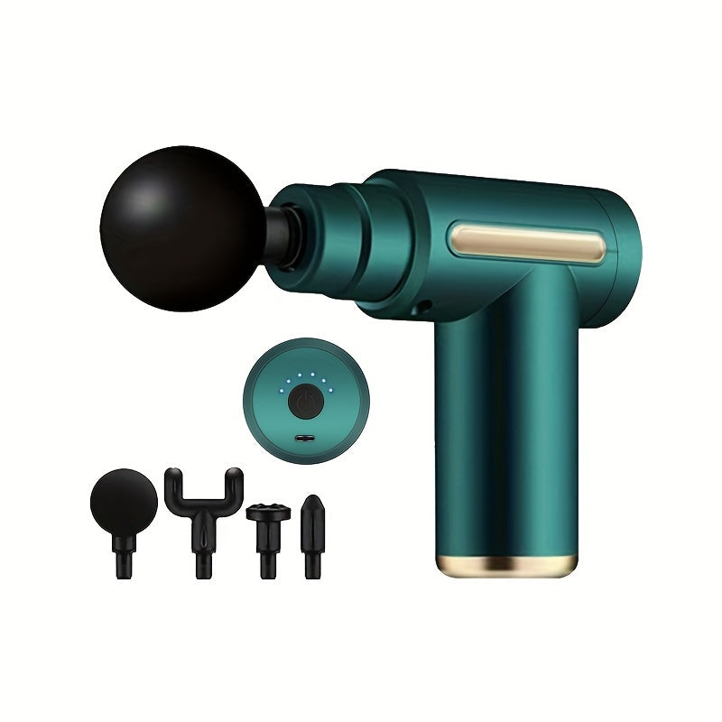 Portable Deep Tissue Massage Gun with 4 Heads 6 Speed USB Rechargeable Lithium Battery