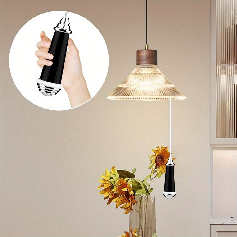 Stainless Steel Chrome Finish Toilet Ceiling Light Fan Switch with 100cm Nylon Pull String