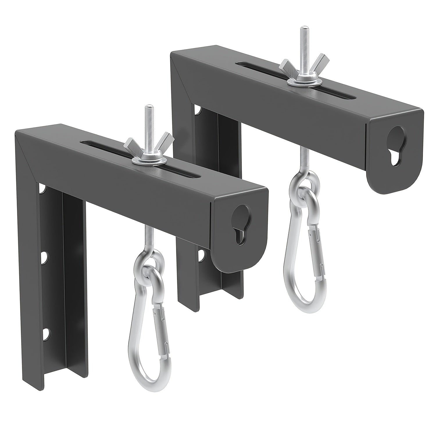 2pcs Heavy-Duty Steel Projector Screen Wall Mount L-Brackets with 15.24cm Adjustable Extension
