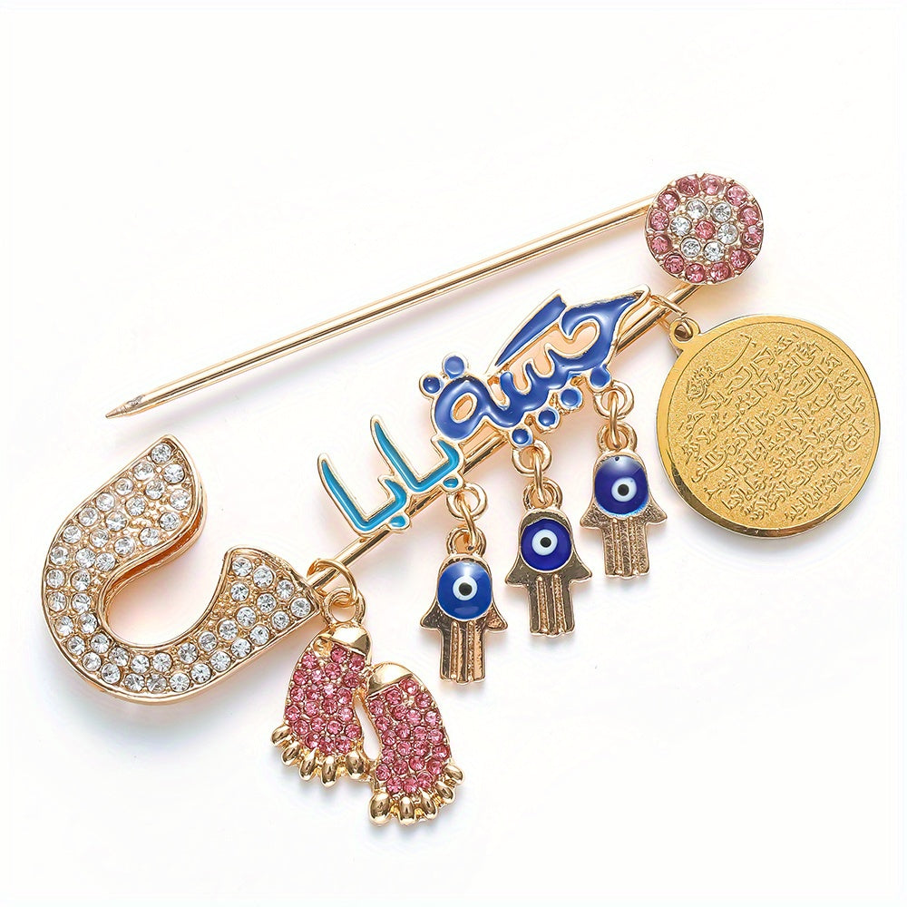 Модная брошь-булавка "Глаз Дьявола" - акцент из сплава для воротников и одежды