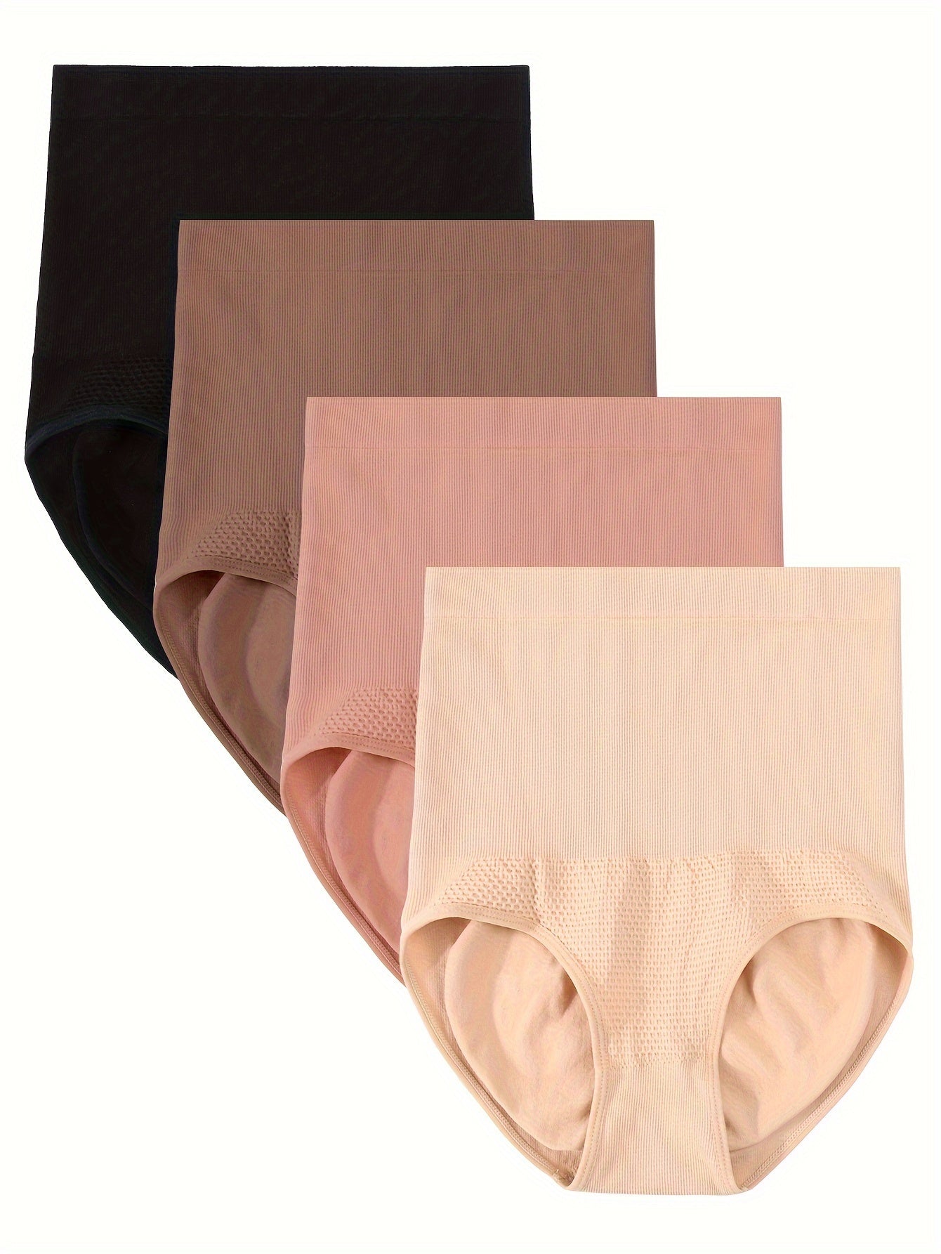 High Support Seamless Shapewear Briefs 4 Pack Tummy Control Butt Lift Hip Shaper Women