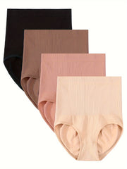 High Support Seamless Shapewear Briefs 4 Pack Tummy Control Butt Lift Hip Shaper Women