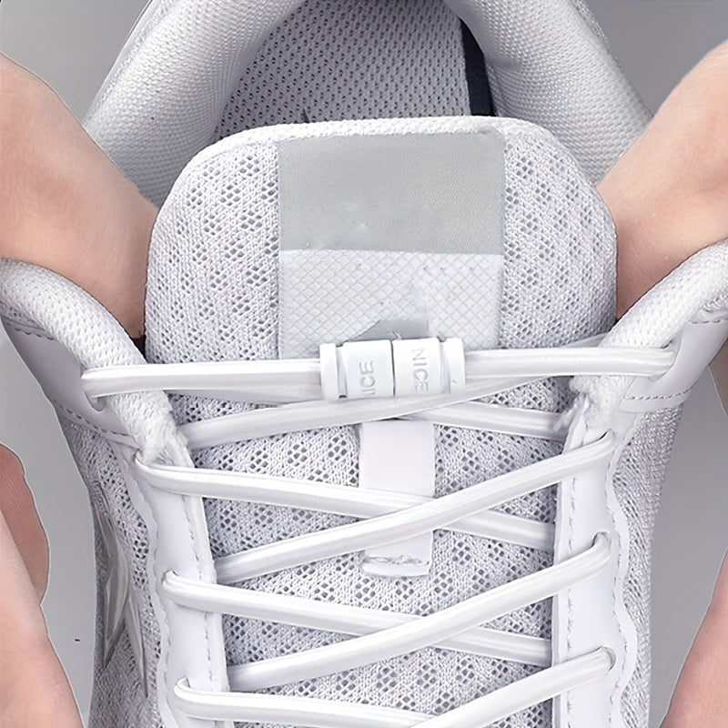 No-Tie Elastic Lace Shoes for Men and Women Quick-On Flat Shoe Laces