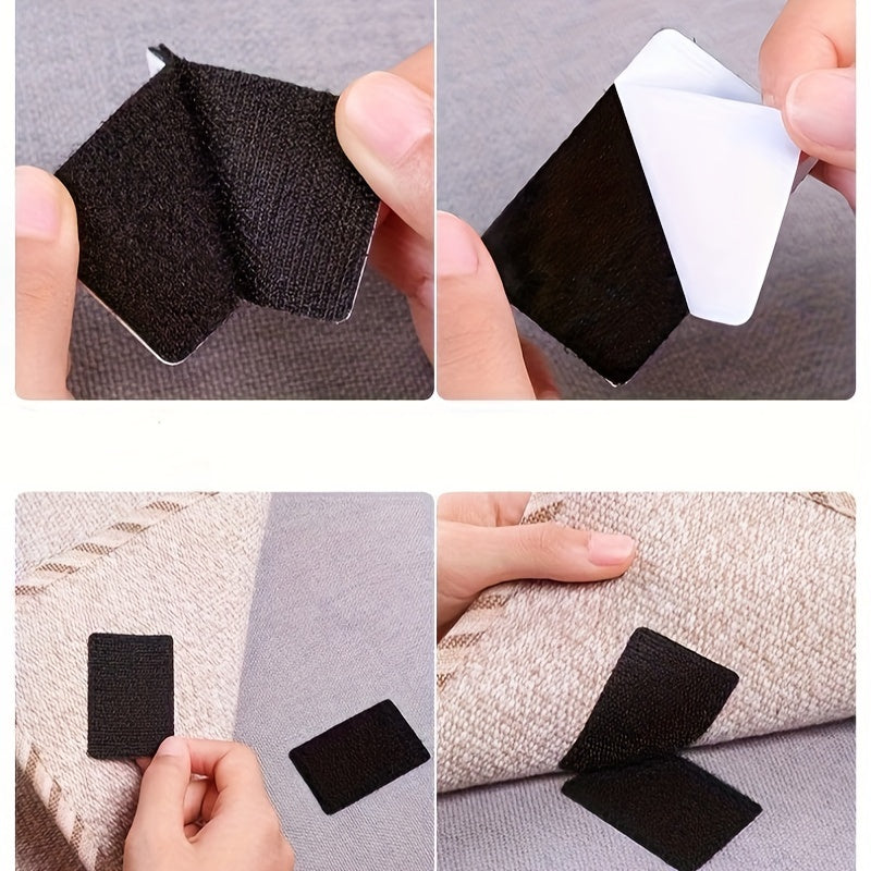 10 Pairs Non-Slip Sofa Cushion Patches with Adhesive Hook and Loop Tape