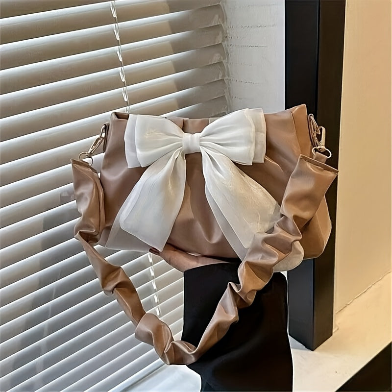 Элегантная сладкая сумка на плечо с бантом и магнитной застежкой для женщин в черном и белом