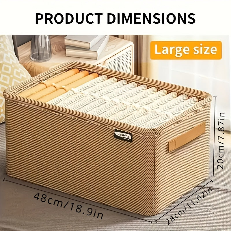 Juego de 4 cestas de tela para almacenamiento, organizador rectangular para ropa, debajo de la cama, armario de dormitorio