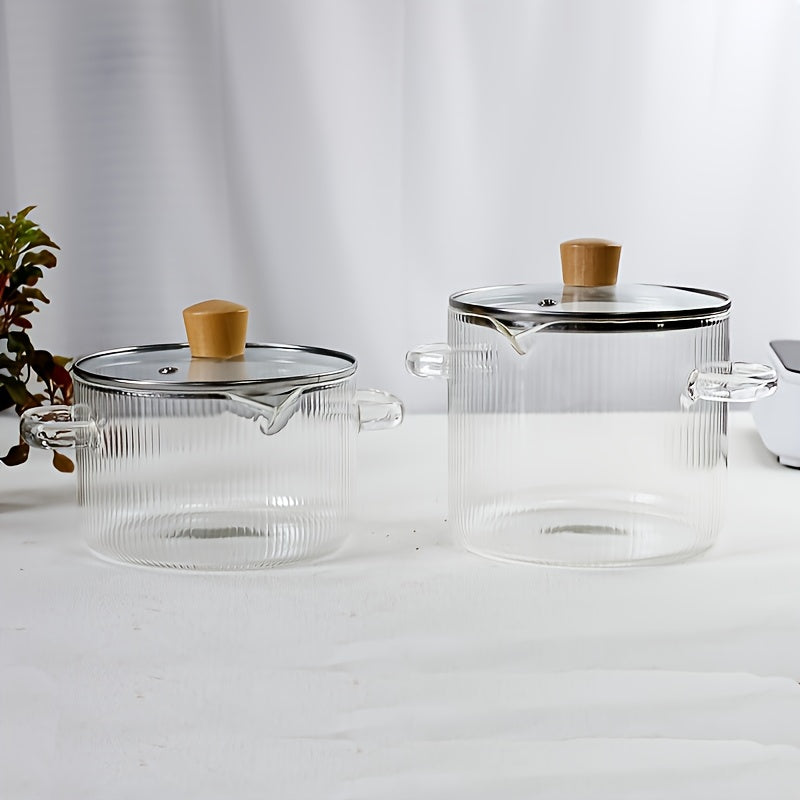 Katta hajmli borosilikat shisha saqlash konteyneri sho'rva va ovqat uchun