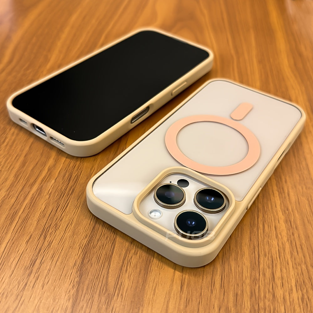 Acrylic Transparent Magnetic Phone Case for iPhone with Wireless Charging and Lens Protection