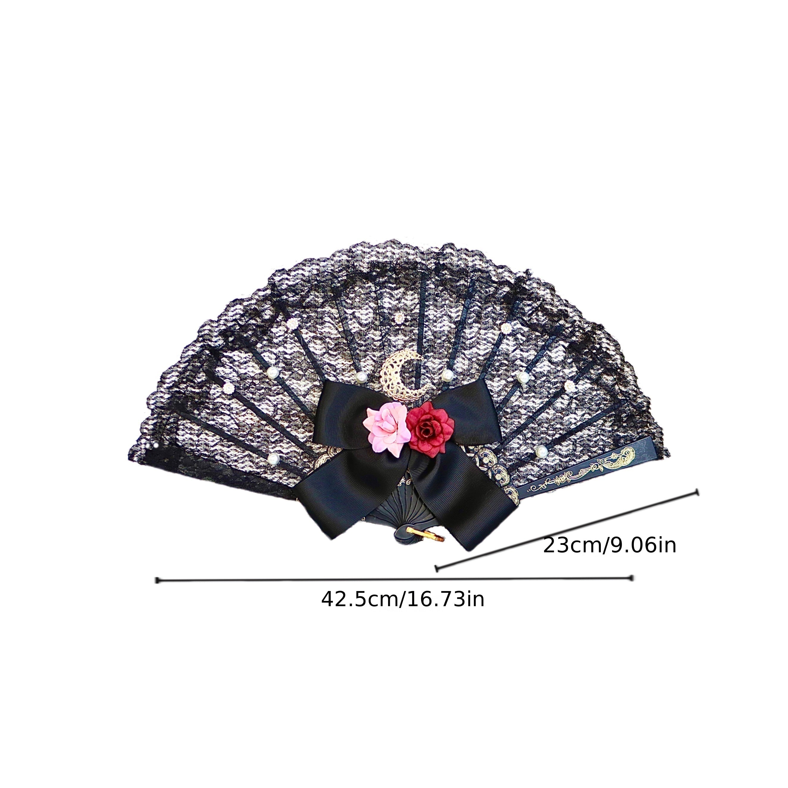 Elegant European Style Lace Handheld Fan for Parties Cosplay and Photoshoots