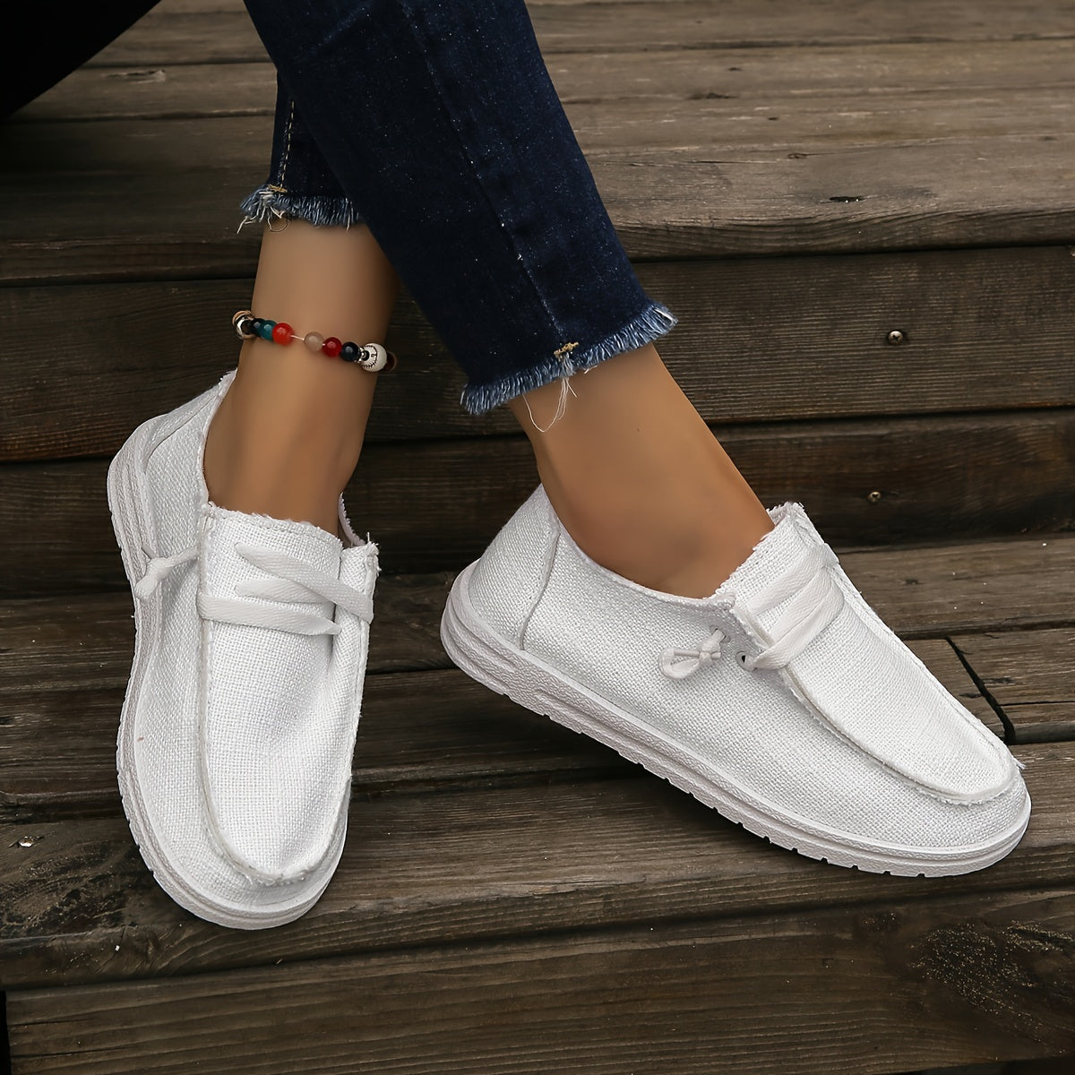 Women's Plus Size Lightweight Breathable Penny Loafers Gray White Casual Slip-On Shoes