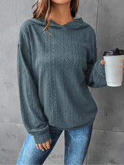 Sudadera con capucha para mujer de tallas grandes en verde con bolsillos frontales y estilo casual