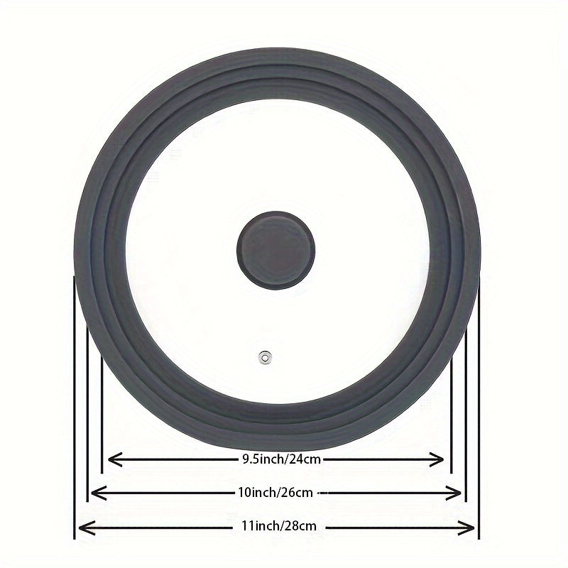 Silicone Glass Lid for Pots Pans and Steamers, Heat-Resistant, Versatile