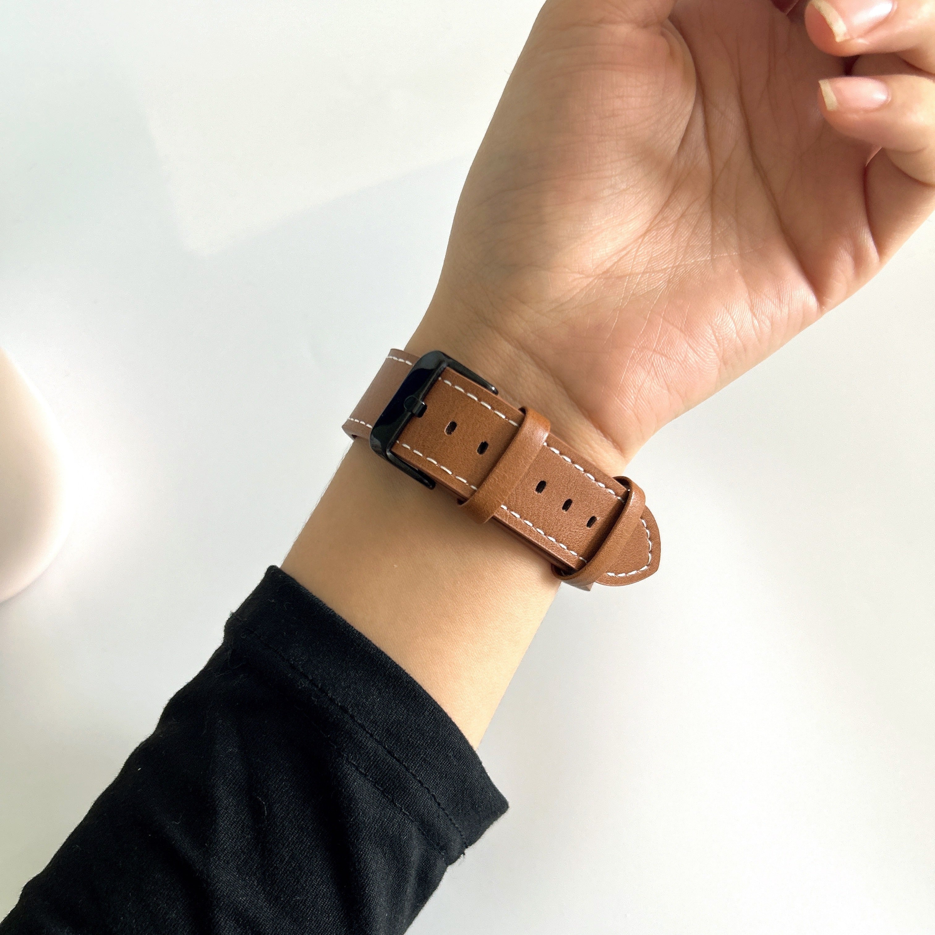 22mm PU Leather Watch Strap Adjustable Replacement for Smart Watches Men Women