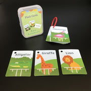 Educational Flash Cards for Kids Body Parts and Zoo Animals Sturdy Paper with Storage Box