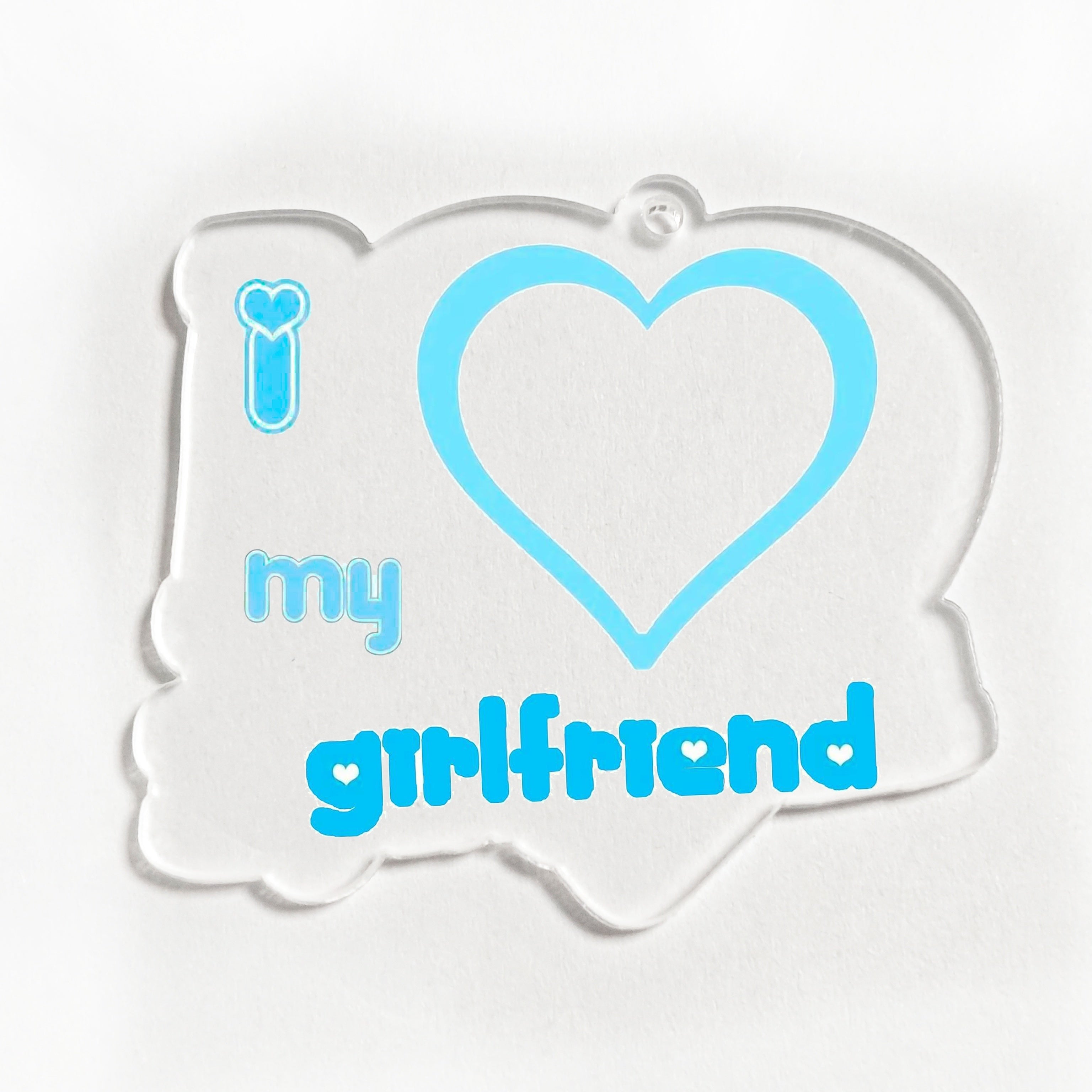 Personalized Acrylic Heart Keychain with UV Portrait and Alphabet Theme for Valentine's Day