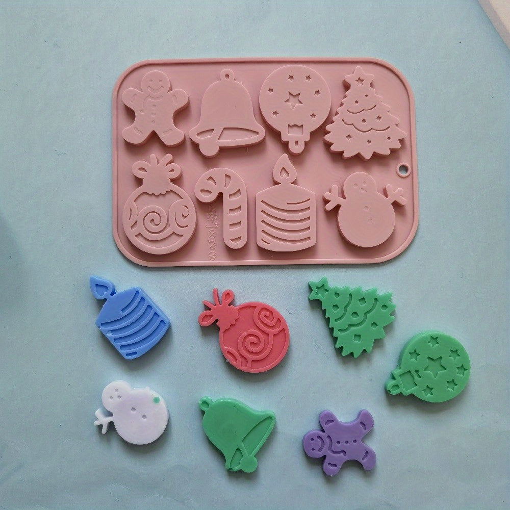 Christmas Silicone Mold for 3D Fondant, Chocolate, Gummy Candies, Soap