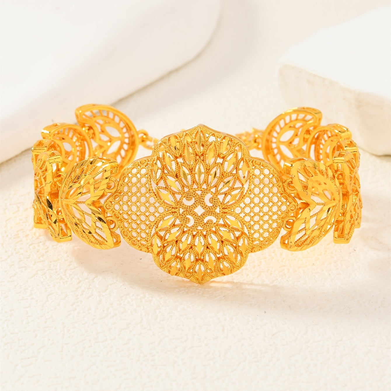 Gold Plated Copper Cuff Bracelet Hollow Heart Butterfly Wing Jewelry for Women