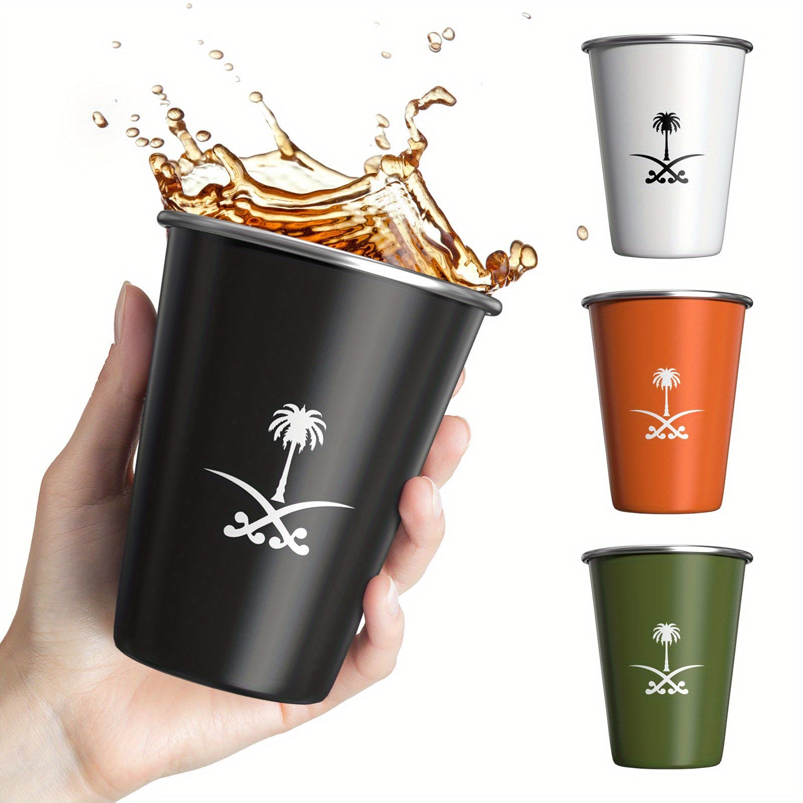 350ML Insulated Stainless Steel Water Bottle with Saudi Arabia Emblem for Outdoor Camping and Gifts