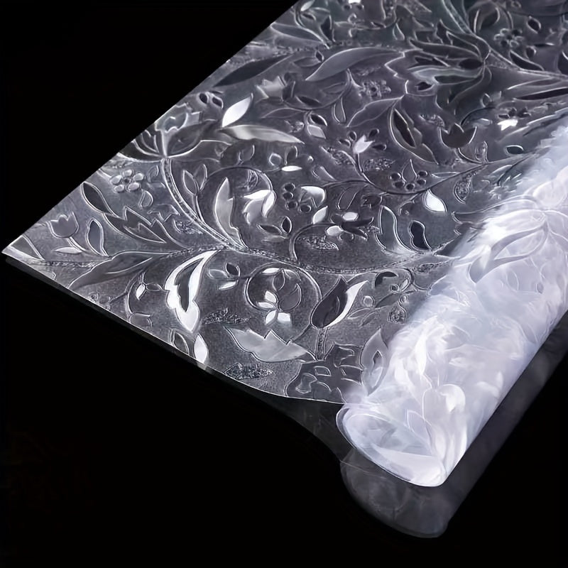 Tulip Pattern Privacy Window Film Frosted Glass Stickers for Living Room Bedroom Kitchen