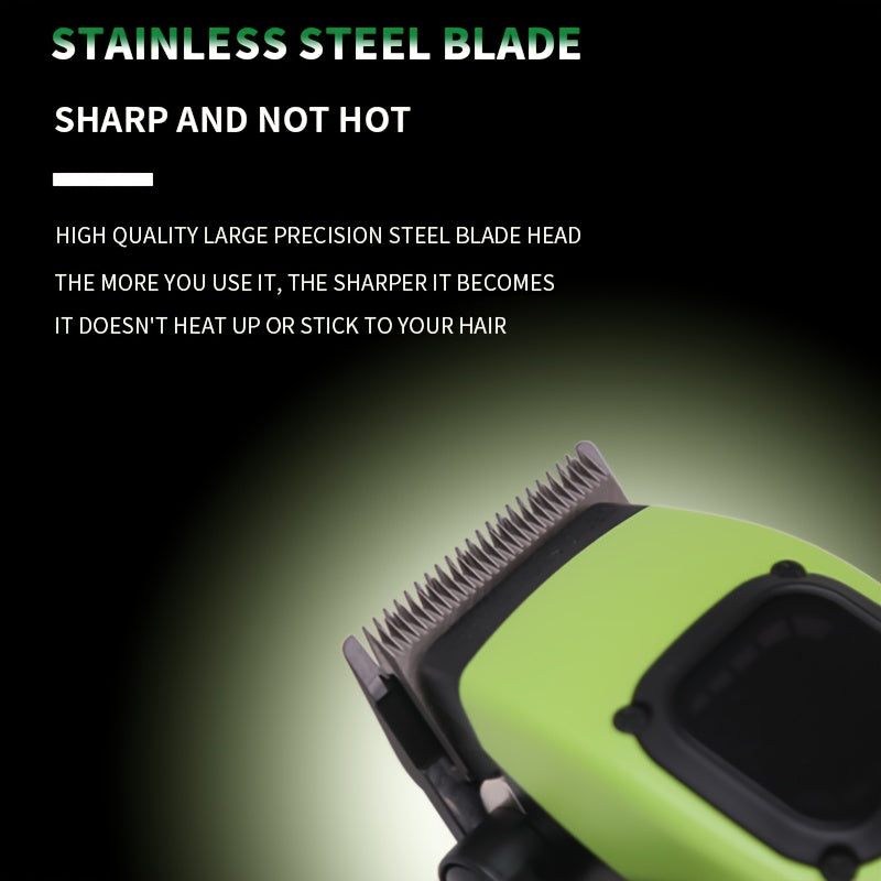 Electric Hair Clipper 9000 RPM Metal Blade Adjustable Temperature Blue Black