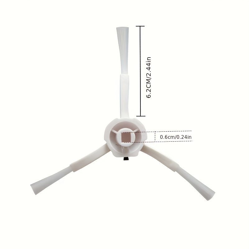 Set of 10 Side Brushes for Robot Vacuums, Long-Lasting Plastic, Effective Floor Cleaning