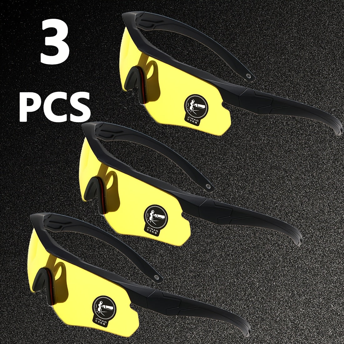 3-Pack UV400 Cycling Glasses Men Women Sports Running Outdoor Goggles with PC Lens