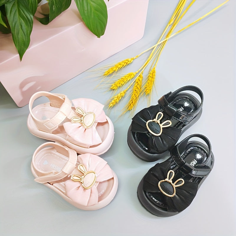 Girls Toddler Sandals Closed Toe Lightweight Soft Sole Anti-Collision Bunny Design for Learning to Walk