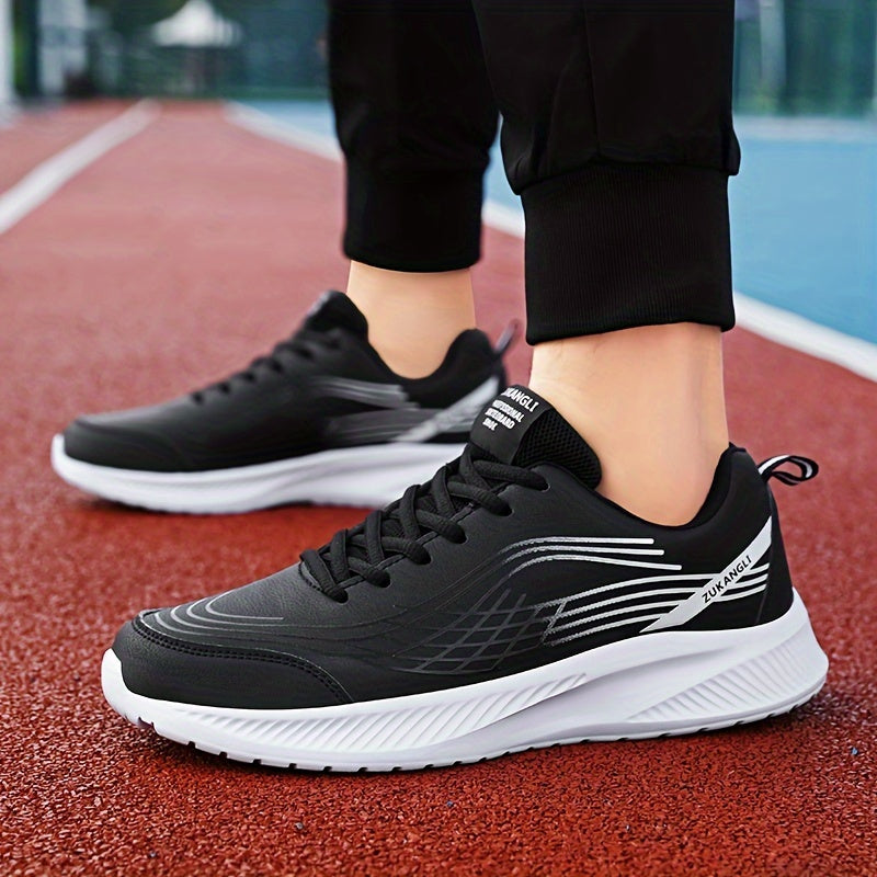 Erkaklar uchun zamonaviy krossovkalar, bog'ichli yopilish, mustahkam PU yuqori qismi va ko'p funksiyali qulaylik.