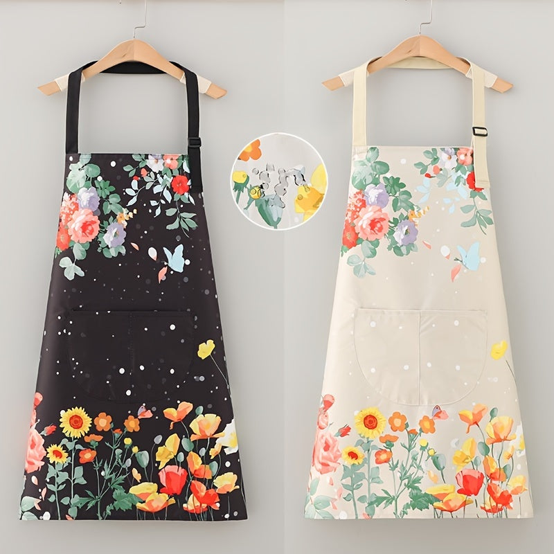 Stylish Butterfly Apron Water Oil Resistant Polyester for Cooking Gardening