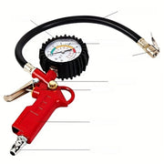 Universal Tire Pressure Gauge Inflator with Rubber Hose and Pressure Measuring