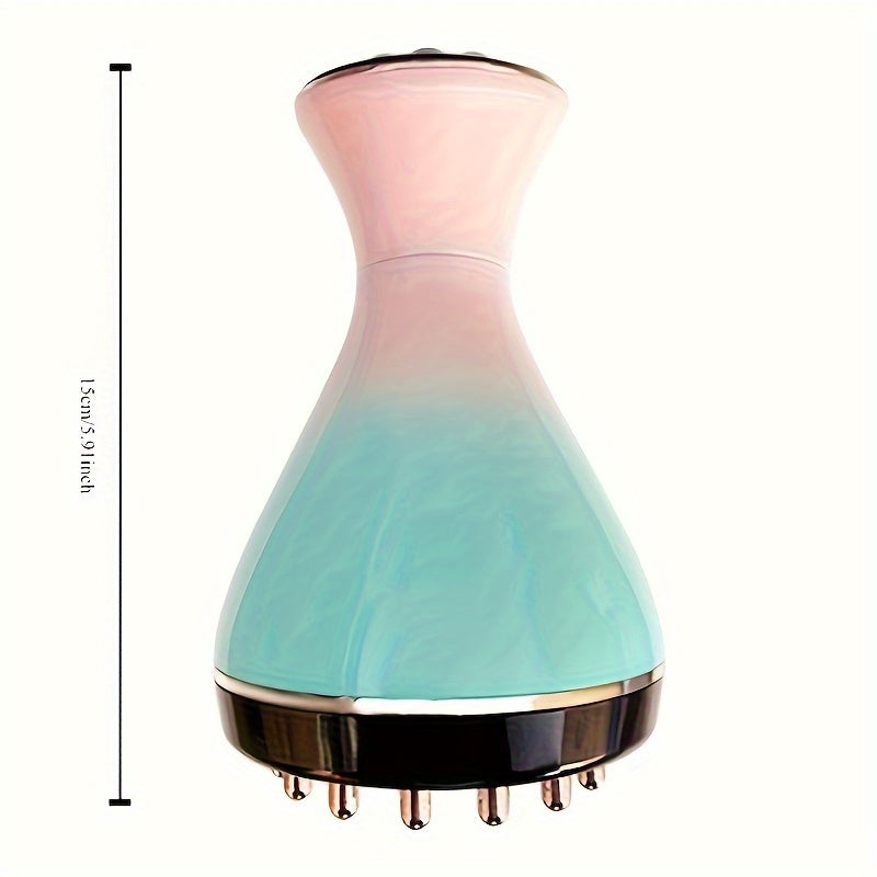 Ikki rejimli elektr Gua Sha yuz massaj qiluvchi qurilma, qayta zaryadlanadigan batareya/USB, 2000mAh, pushti va ko'k gradient dizayni, yuz va bo'yin parvarishi go'zallik qurilmasi