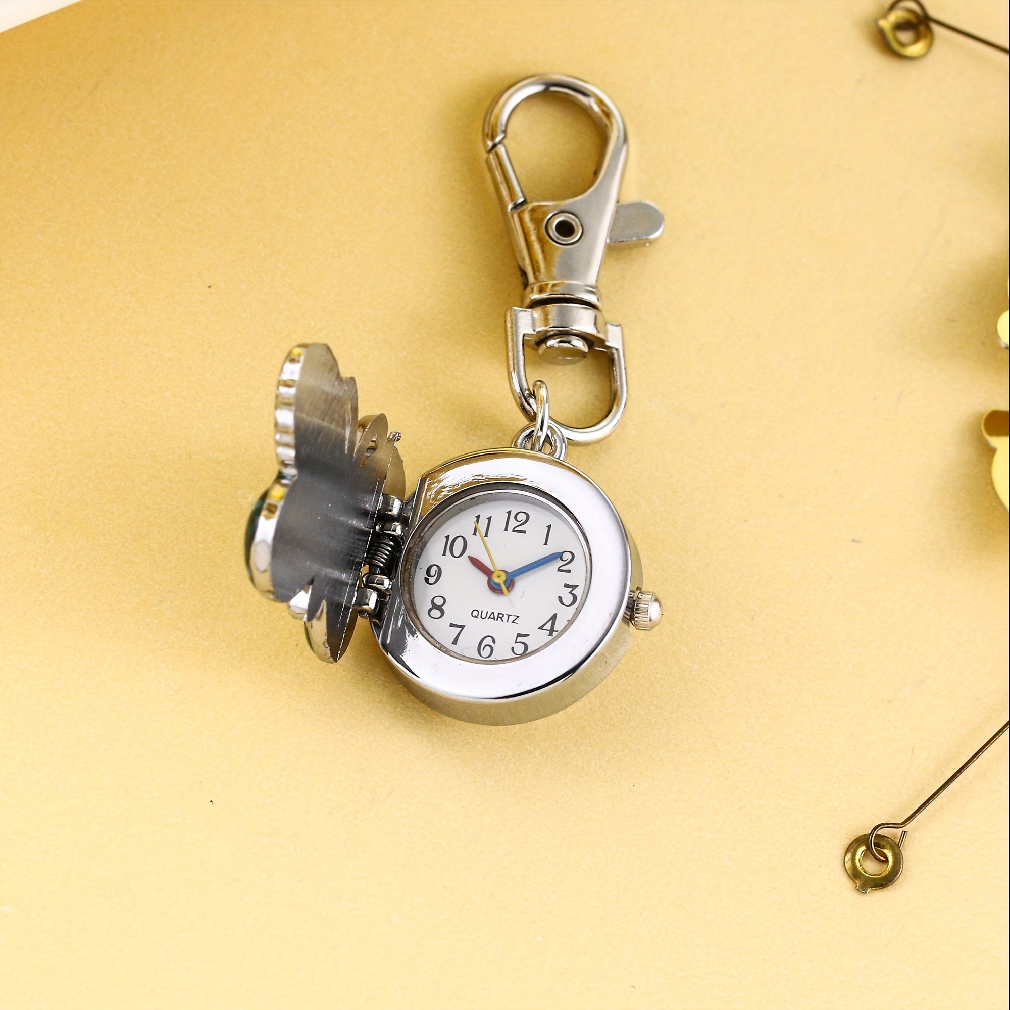 Reloj de enfermera con clip mariposa de cuarzo, broche de solapa, reloj de bolsillo para personal médico