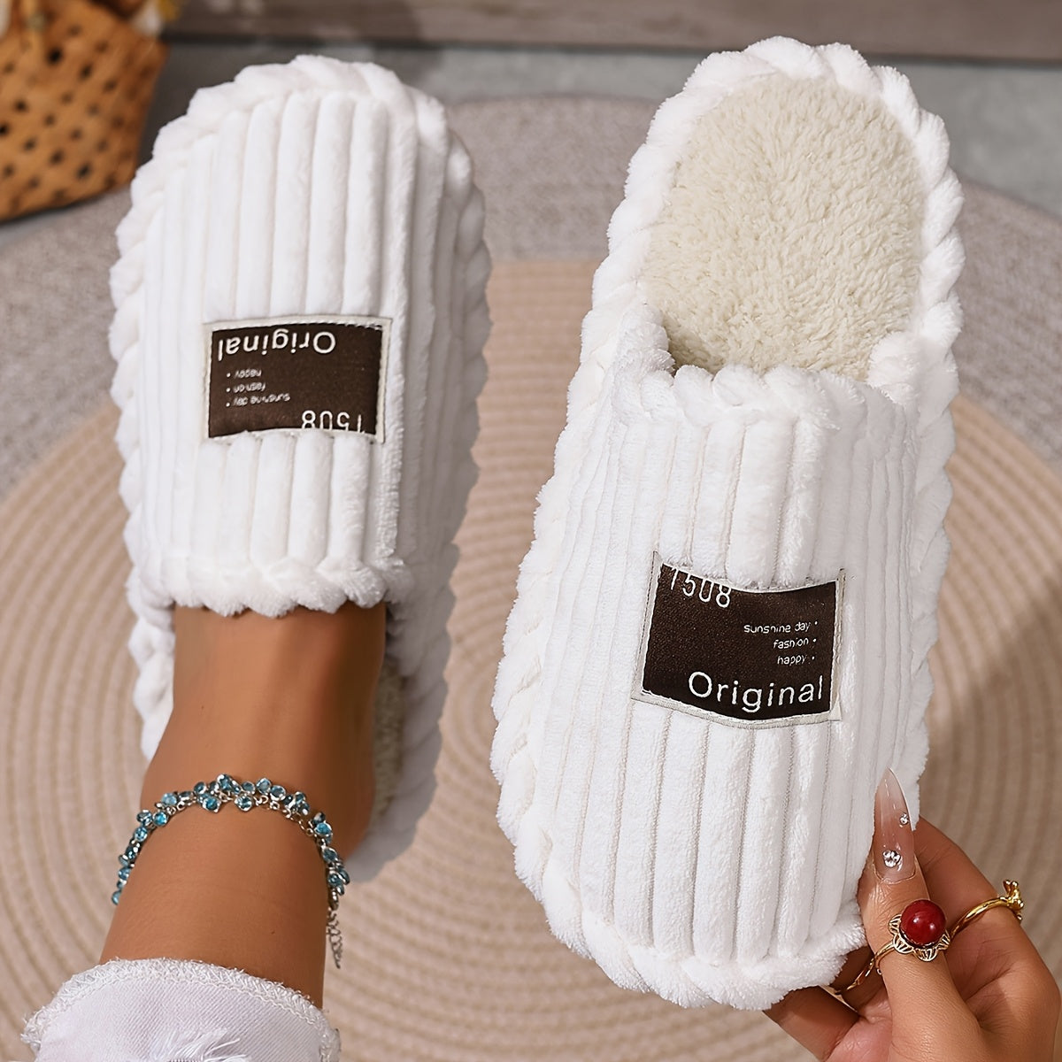 Ladies' Winter Home Slippers Soft Cotton Casual Shoes in 5 Colors